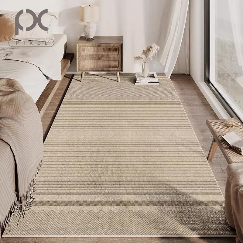Classical Minimalist Style Loop Pile Carpet Living Room Bedroom Bedside Warm Floor Mat Anti-slip Washable and Quick