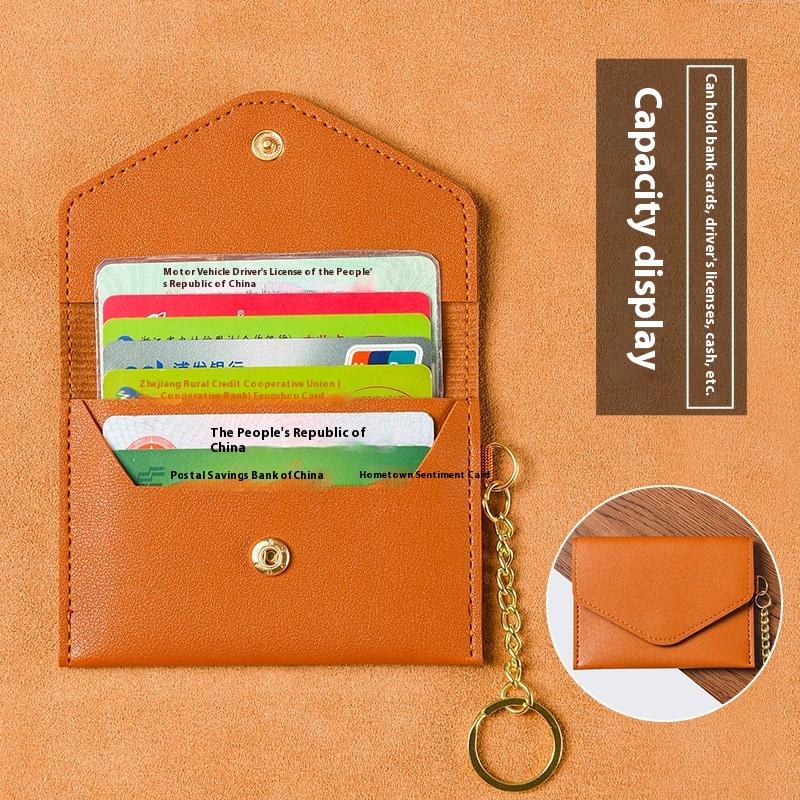 Ultracienki Portfel na Karty, Damski Mały Mini Breloczek, Zintegrowana Saszetka na Monety, Prosty Pokrowiec na Kartę ID, Wielofunkcyjny Wizytownik.