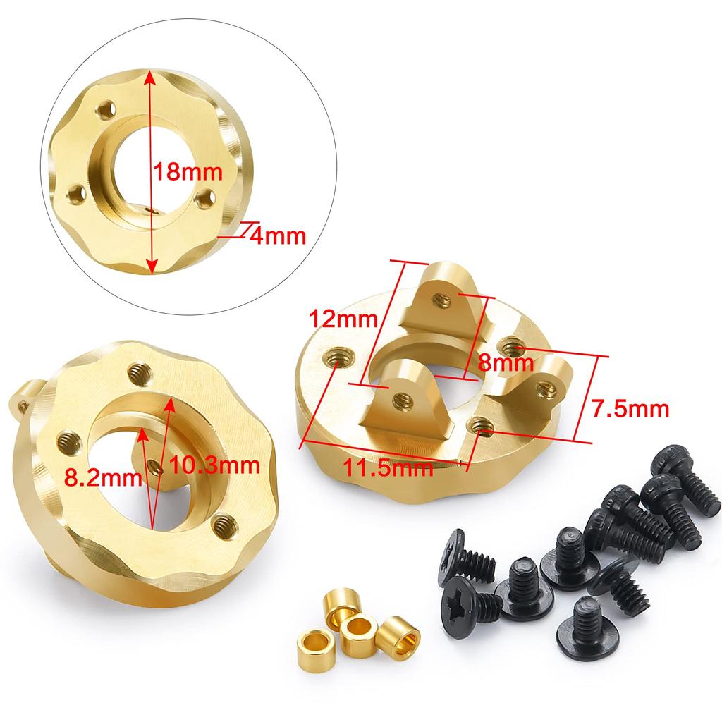 TRZX 2pcs 1/18 RC Brass Front Steering Knuckle RC Counterweight for Kyosho Jimny