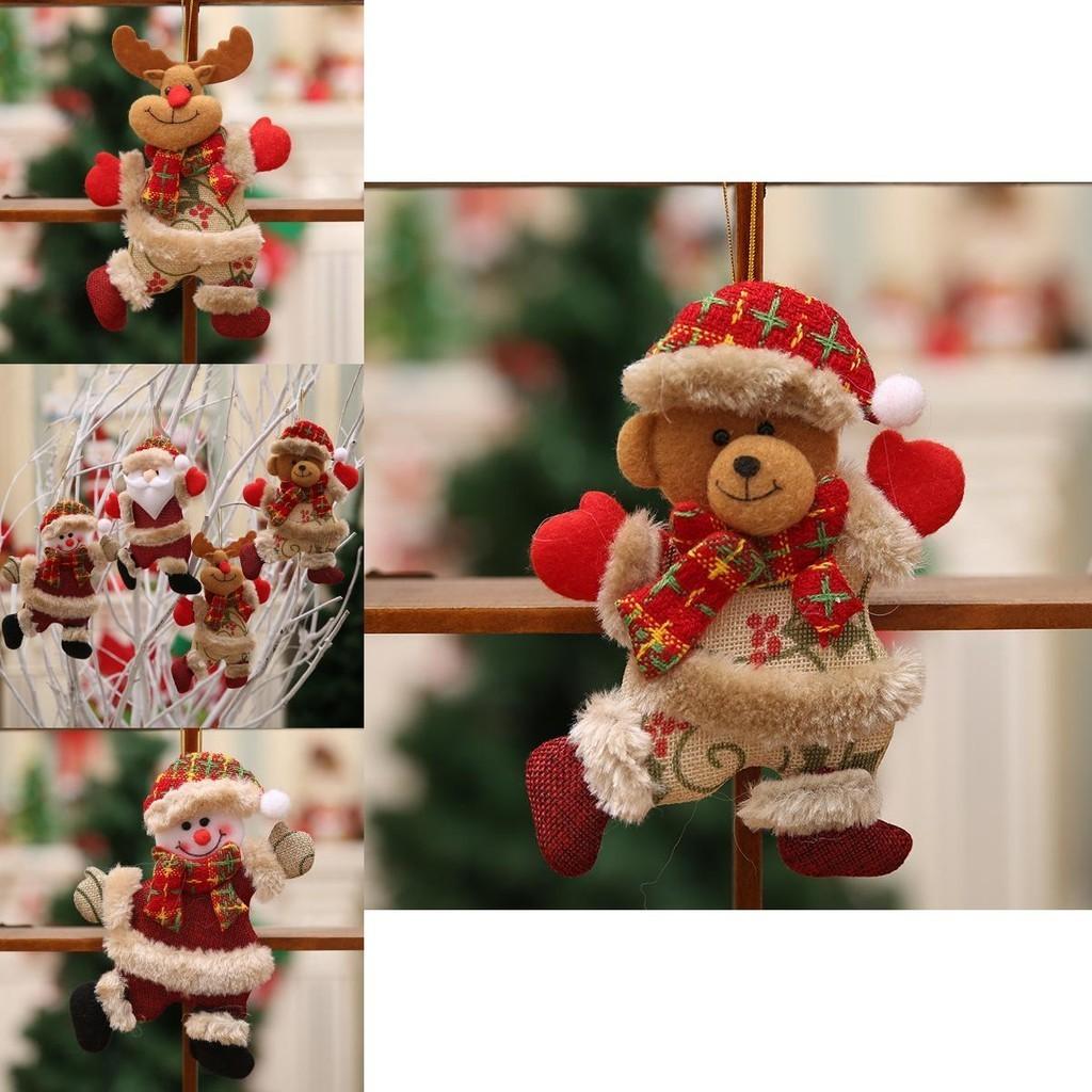 Charming Christmas Dolls Featuring Santa Snowman Elk Bear Perfect For Festive Tree Ornaments