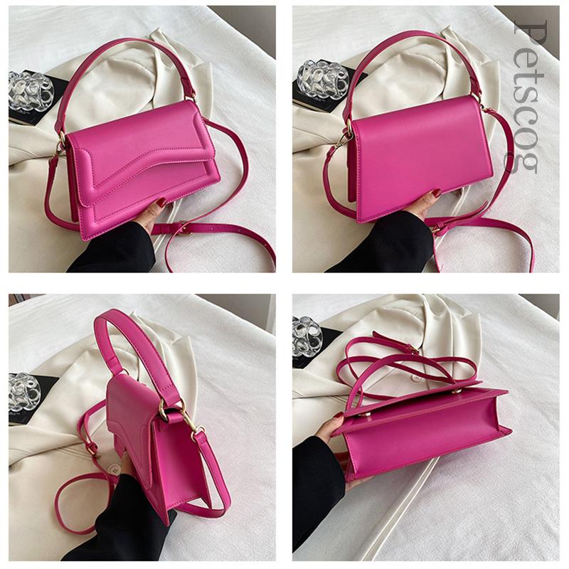 Designer Shoulder Bag Casual Solid Color Leather Small Handbags 2023 New Fashion Women'S Bag Square Flap Crossbody Bags