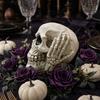 Halloween Totenkopf Figur, Höre Sie Sprich Kein Böses Skelettkopf Statue, Gotische Harz Heimdekoration für Schreibtisch, Bücherregal, Kaminsims, Tischplatte