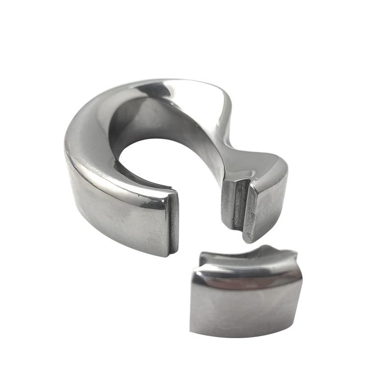 Stainless Steel Penis Lock Cock Ring Heavy Duty Weight Male Metal Ball Stretcher Scrotum Delay Ejaculation Bdsm Sex Toy For Men