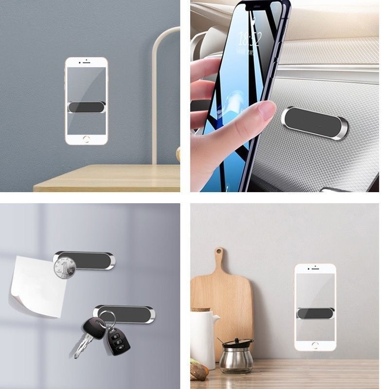 Magnetisk biltelefonholder Dashboard Mini Strip Form Stand for iPhone Samsung Xiaomi metallmagnet GPS bilfeste for vegg