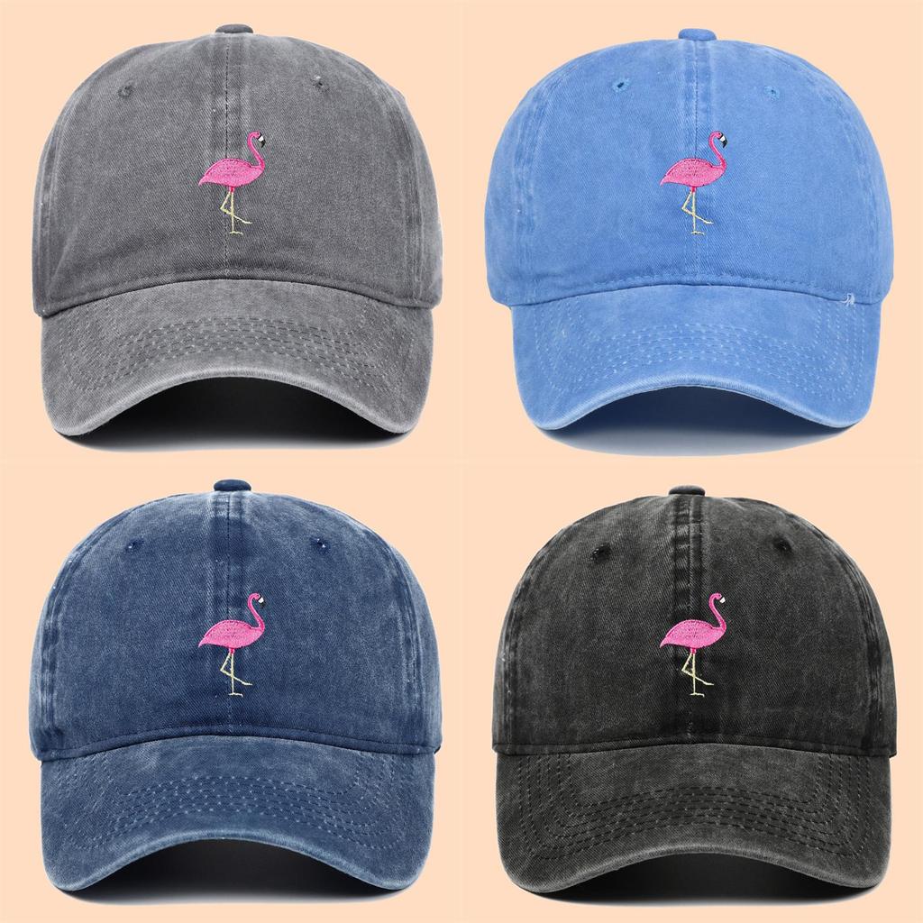 Fire Flamingo Embroidered Baseball Cap With Sun Protection For Outdoor Casual Wear