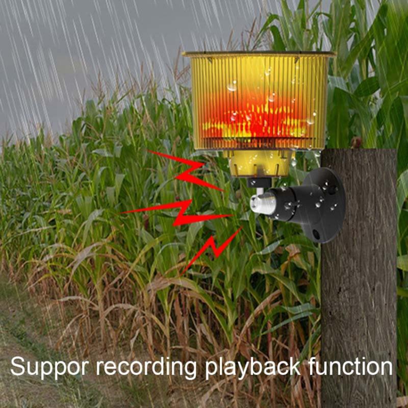 

N911R Solar Birds/Animals Repeller Solar Recording Timer Sound and Light Alarm Yellow