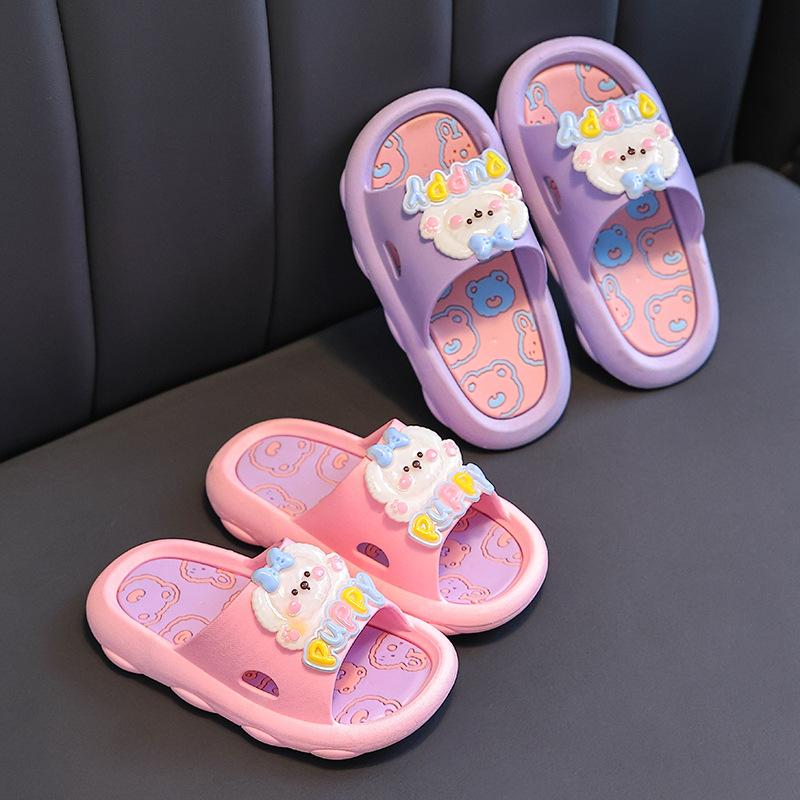 New Children's Slippers Summer Girls Bathroom Home Non-Slip Soft Sole Cartoon Baby Sandals