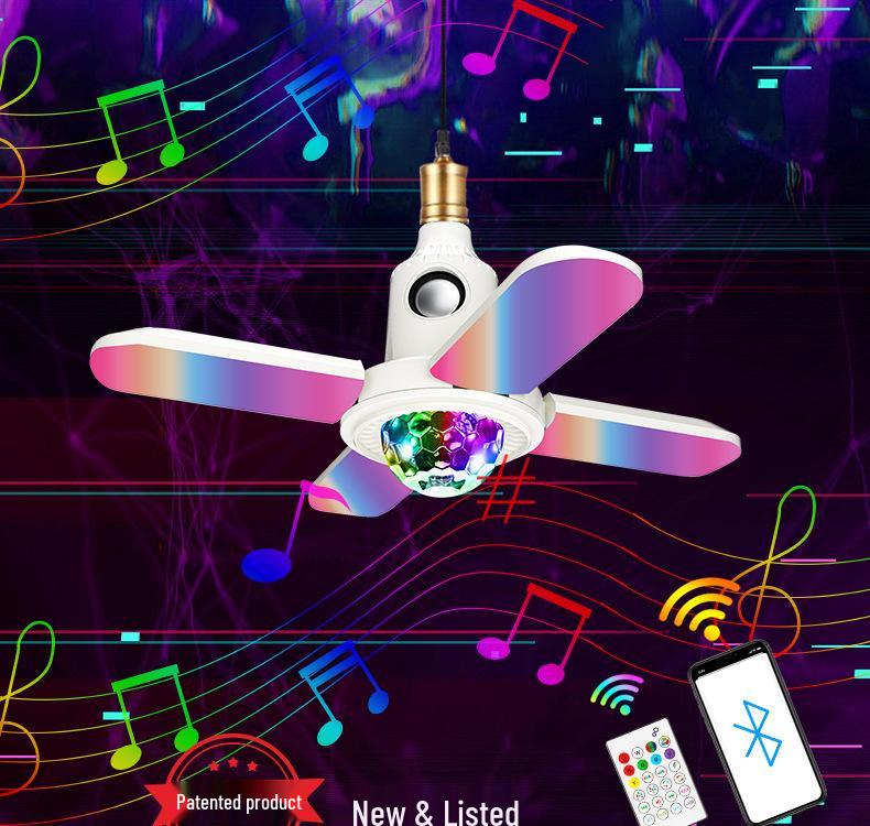 Bluetooth RGB Bunte Sternenhimmel Vierblatt Hochleistungs E27 Glühbirne für Wohnzimmer- & Schlafzimmeratmosphäre