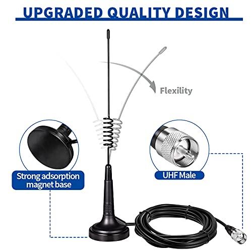 BINGFU 27MHz CB Radio Antenna, PL259 Interface, BNC Male Connector, Compatible with Car, Truck, Mobile, and Handheld CB Radios, Including Cobra, Midla