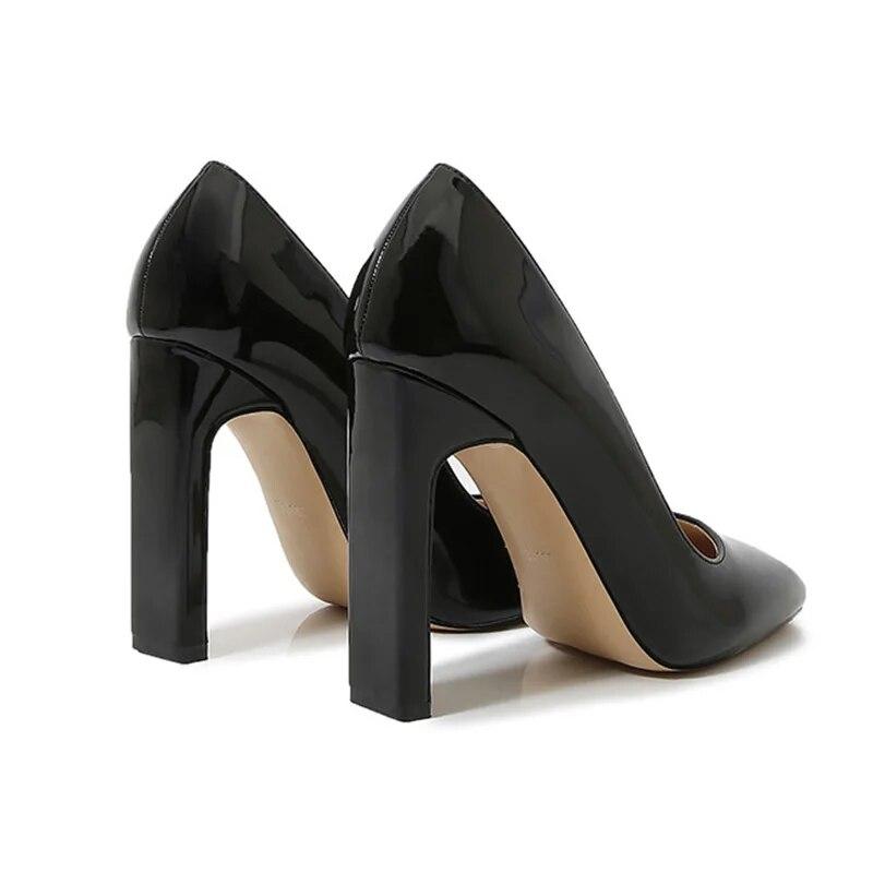 Dámská pracovní obuv Vysoký podpatek Kancelářské módní Svatební svatební boty z lakované kůže 7,5 cm podpatek WZ