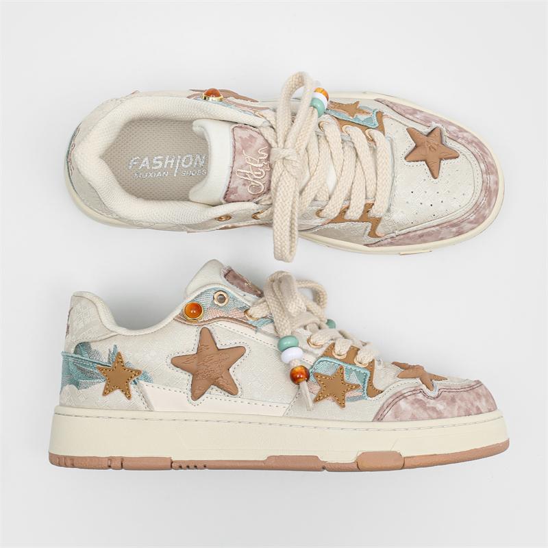 2024 New Casual Star Color Matching Fashion Board Shoes for Men and Women with the Same Fashion