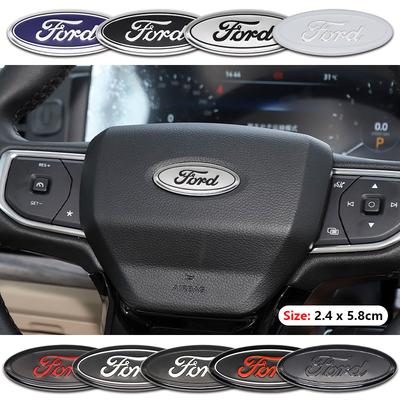 For Focus 3 MK2 Fiesta MK7 Rigid Aluminum Steering Wheel Center Badge Mondeo MK4 Fusion Vehicle Interior Tuning Accessories