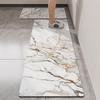 Kitchen Carpet Non-slip Waterproof Leather Floor Mat Imitation Marble Texture Large Size Rug PVC Home Decoration Foot Mats