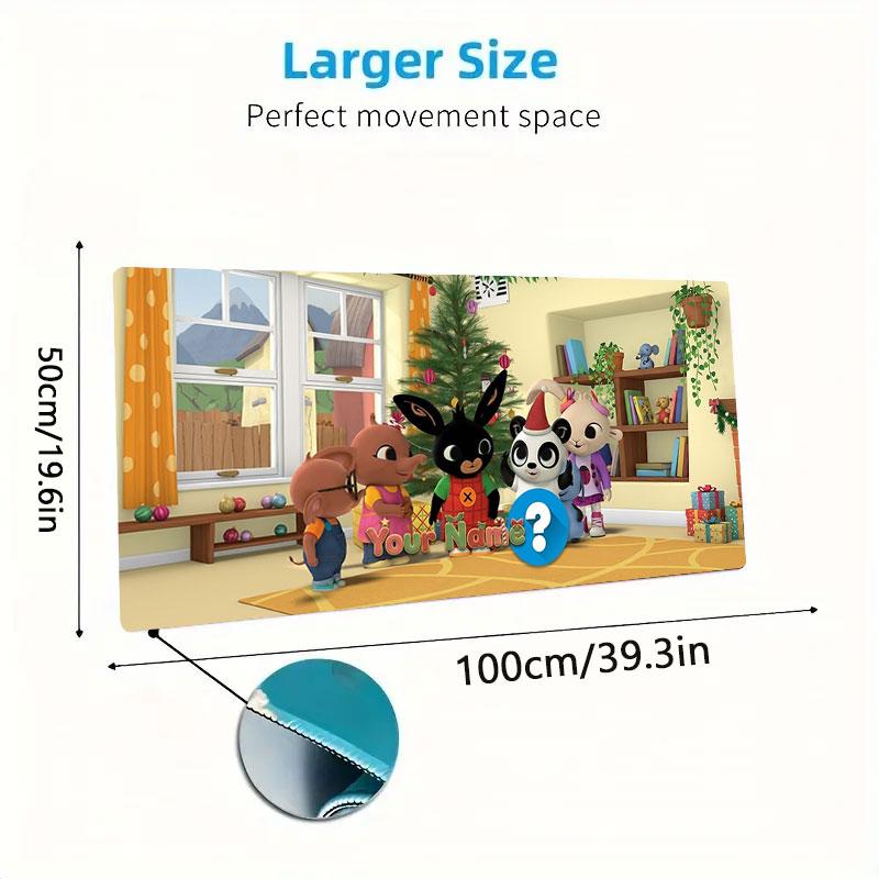 Bing Custom Name Large Size Mouse Pad Large Gaming Table Cushion Non-slip Laptop Tablet Big Mousepad XXL Mat Mini PC Playmat With Lock Edge