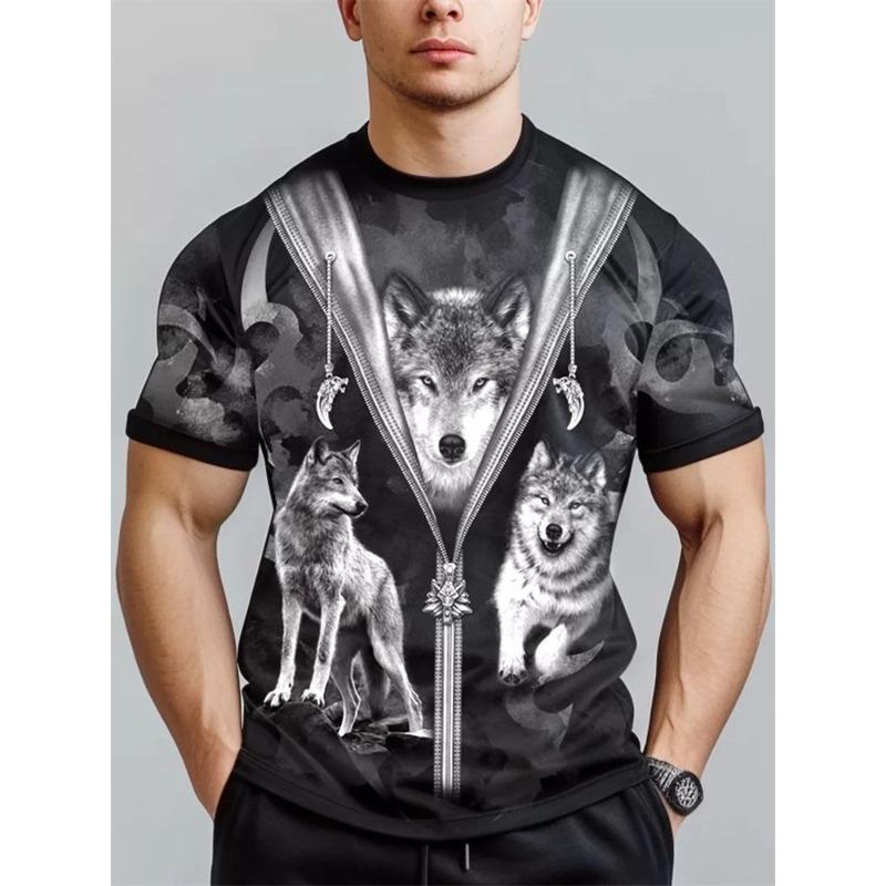 Summer Animal 3D Printed Men's Casual Loose Short Sleeved T-shirt