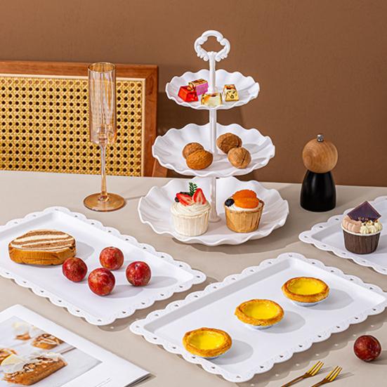 3-Tier Cupcake Stands with Dessert Trays Table Display Candy Cake Tiered Tray Treats Favors Serving Trays for Tea Party Wedding Baby Shower