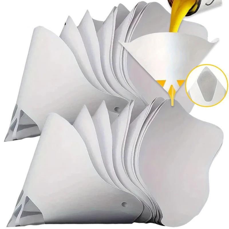 10-100pcs Car Disposable Paper Filter 190 Mesh Purifying Straining Cup Paint Spray Mesh Conical Nylon Micron Paper Funnel Tools