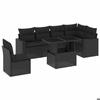 VidaXL Salon de jardin 7 pcs avec coussins noir résine tressée 3267305