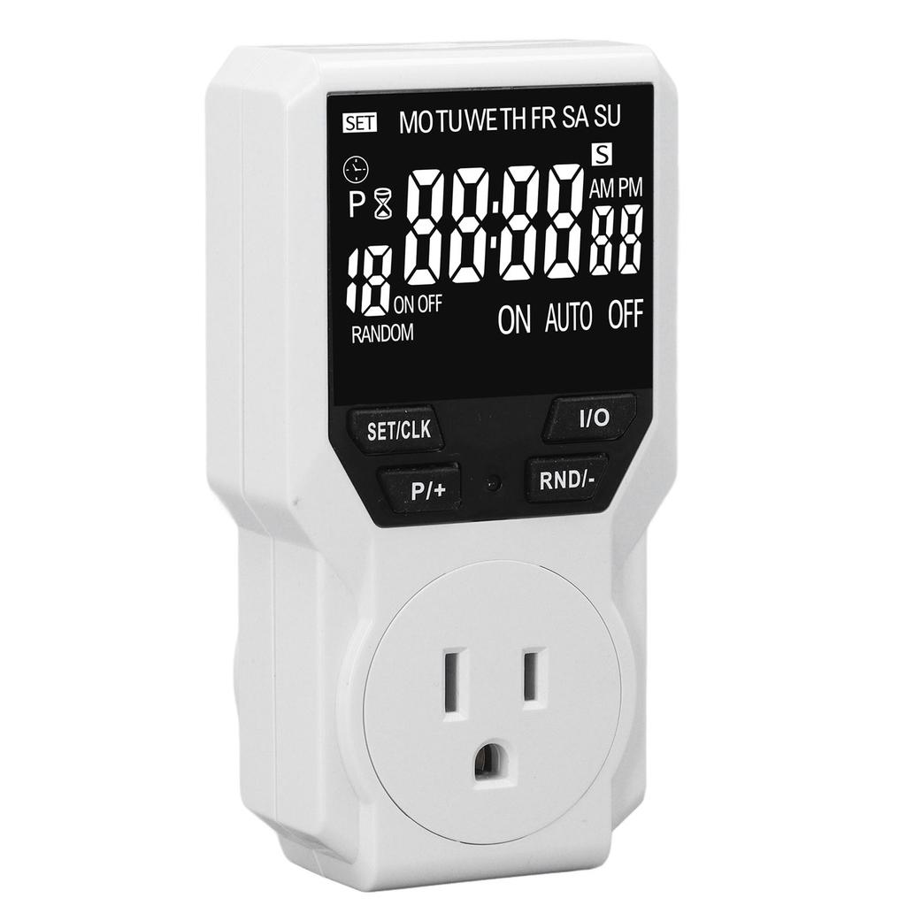 Outlet Timer Large VA Screen Multi Functional Countdown Short Cycle Timer Plug for Indoor US 120V