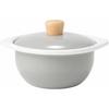Fuji Enamel Container, Cocotte, Cotton Series, Light Gray, 15cm, CTN-15C.LG