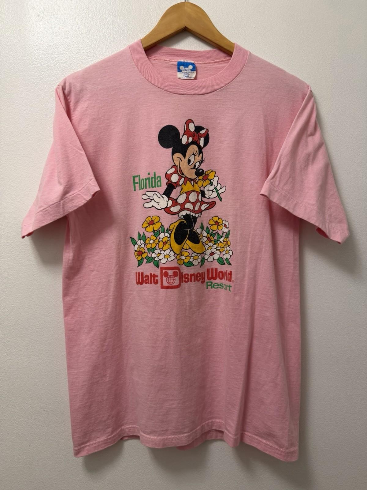 1980s Vintage Minnie Mouse Disney World Pink T-Shirt Size Large USA (Gigi Hadid) XXL