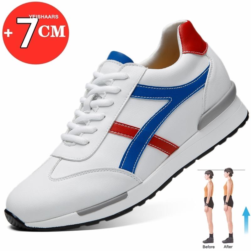 

Невидимая внутренняя высота увеличена на 7 см Мужская обувь на шнуровке Повседневная обувь на платформе Массивная спортивная обувь Лифт Мужские кроссовки Лоферы 42 белый