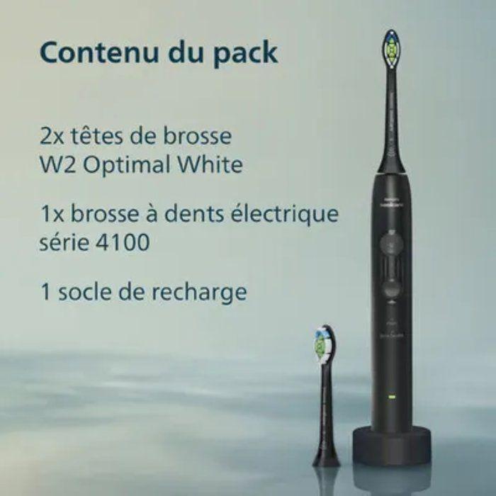 Sonic Electric Toothbrush - PHILIPS - HX4042/52 - Series 4100 - Black - Rechargeable