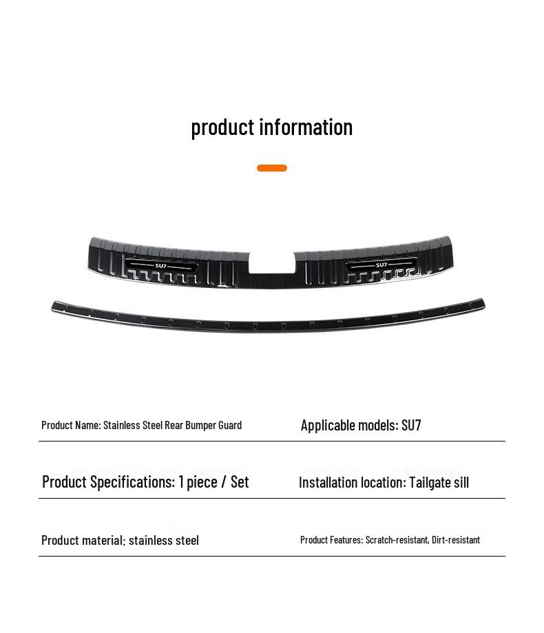 Xiaomi SU7 Rear Bumper Anti-Scratch Wear-Resistant Trunk Threshold Strip