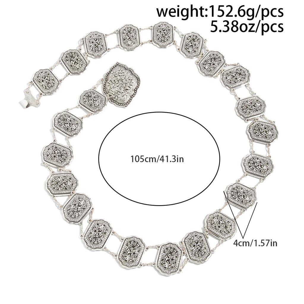Y2K Adjustable Metal Belt Belly Chain for Women 2025 Trendy Jewelry Accessories Vintage Geometric Turquoise Body Chain