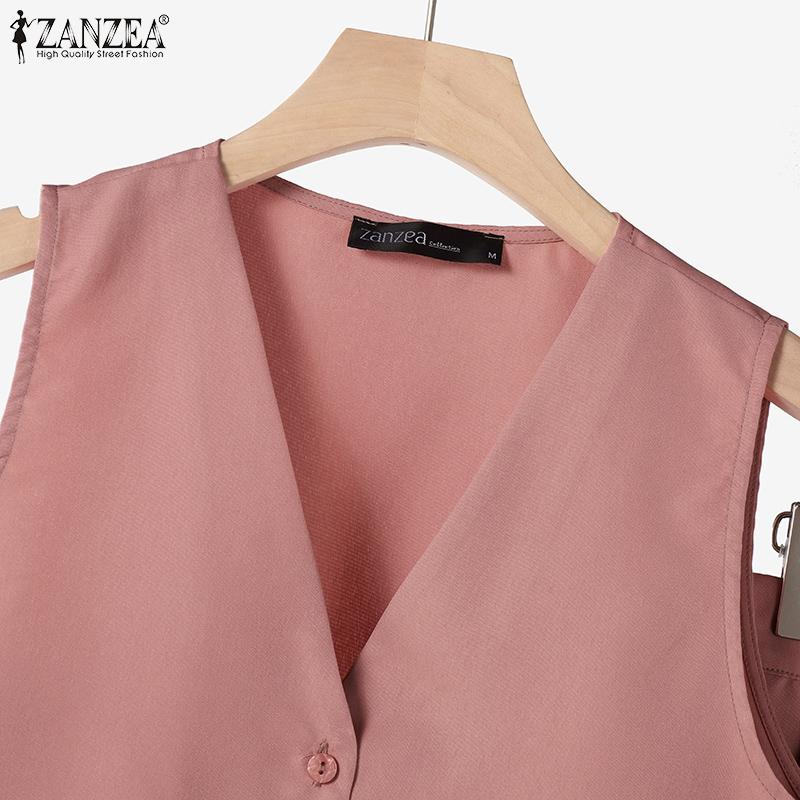 ZANZEA Women Vest Tops and Shorts Casual Two Piece Suit Sets