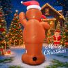 4.9FT LED Inflatable Xmas Yard Decor Gingerbread Man with Candy Cane Outdoor Lawn Garden Supplies Home Decor Ornaments Toy Gifts