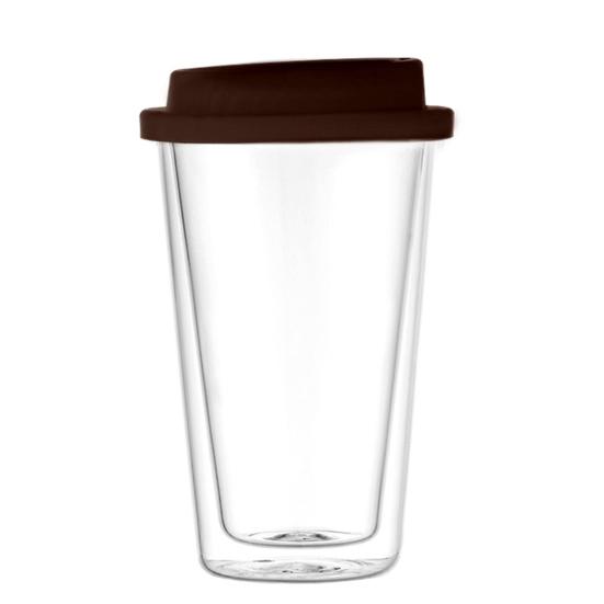 350 ML dobbeltvegget glass med silikonlokk isolert tumbler Reise varm kald drikke te melk høy borosilikatglass kopp kaffekrus