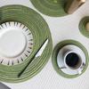 Round Woven Placemats for Table Nordic Faux Cotton Linen Yarn