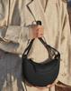 Paris Niche Design Genuine Leather Crescent Saddle Bag - Fashionable Shoulder Messenger Bag