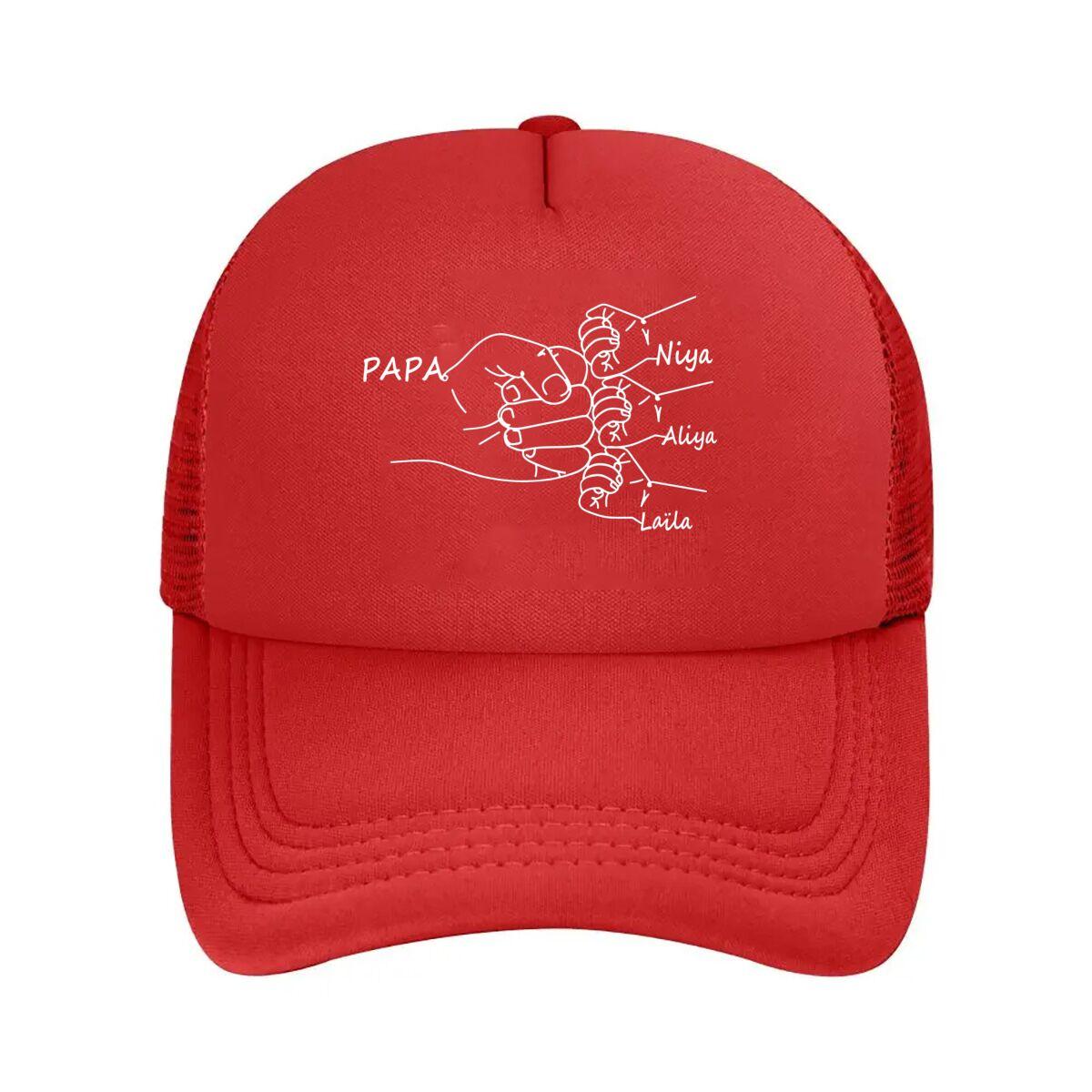 

Family Hands Sentimental Art Papa Niya Alya Leila for Personalized Design Mesh Baseball Cap One Size