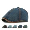 Spring Denim Hat Men's Beret British Retro Six-Piece Cap Women's Forward Cap