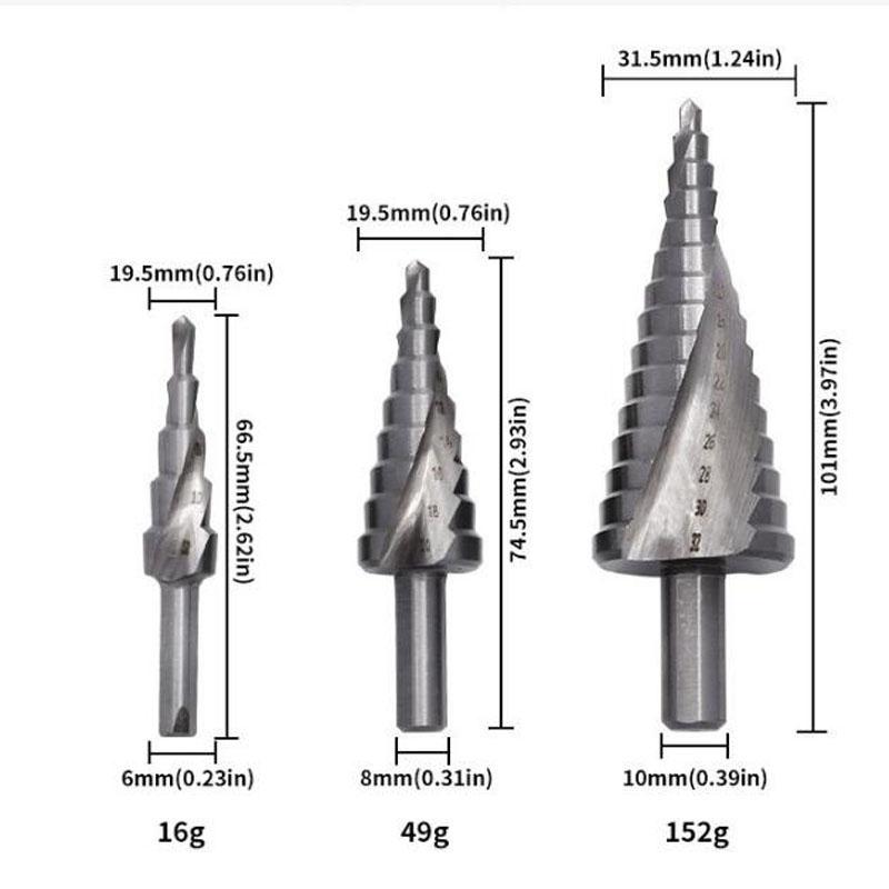 Pagoda Drill Screw Drill Core Drilling Tool High Speed Steel HSS Spiral Grooved Metal Steel Step Drill Bit 4-12 4-20 4-32