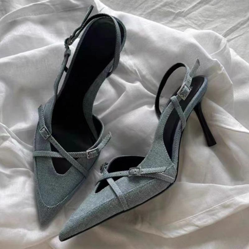 New Luxury Designer Summer Women's Sandals, Fashionable and Elegant Pointed-toe Wedding Women's Outdoor High-heeled Sandals