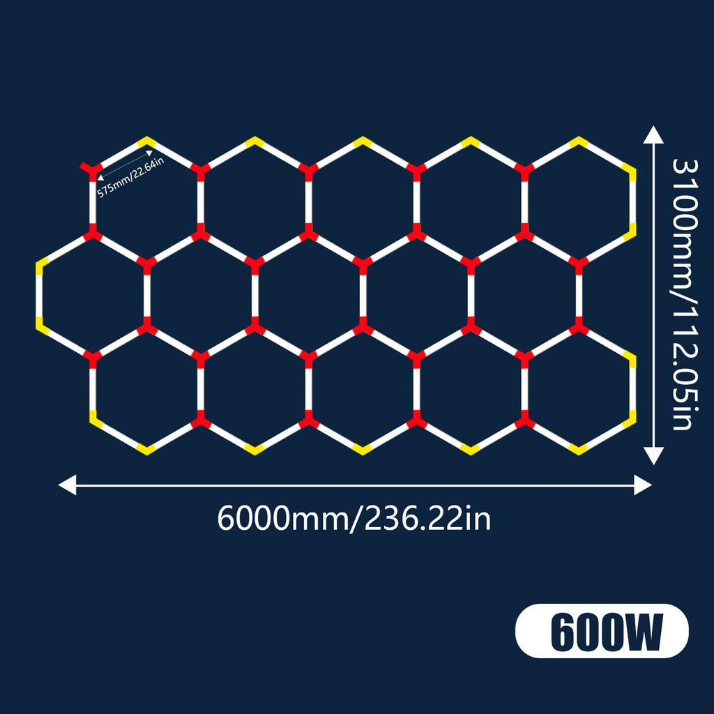 Hexagon Honeycomb Led Lights Garage Light Ceiling Lighting AC85-265V Garage LED Lights For Auto Car Body Repair Workshop