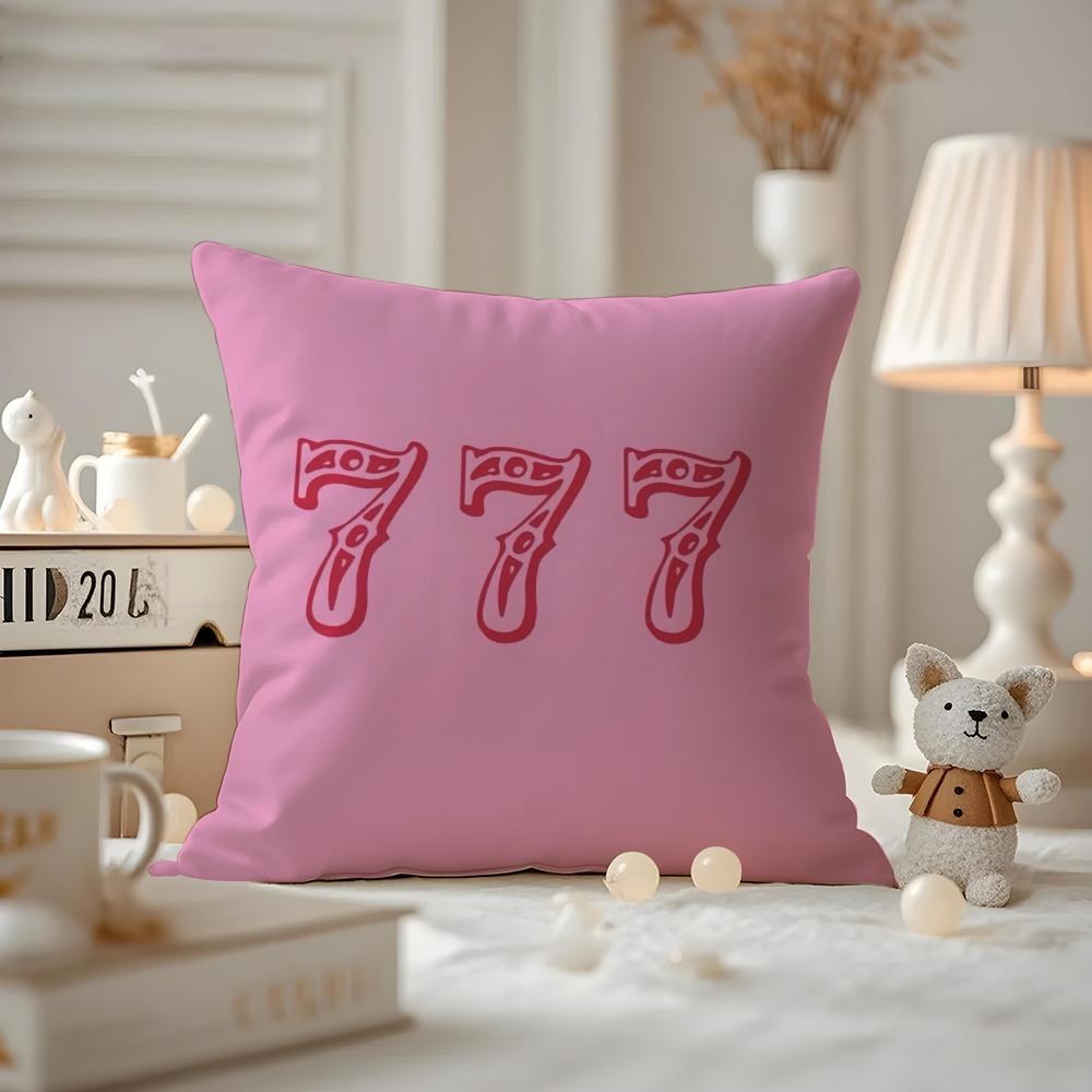 Seven Star Lucky Angel Numbers Cushion Cover Antidustmite Pillowcase Invisible zipper silky short plush Sofa cushion cover
