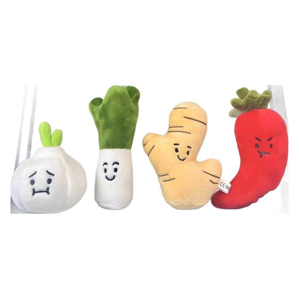 And Soft Colorful Plush Vegetable Characters Including Garlic Onion And Chili Keychains