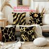 1/4 Stück Luxuriöse Schwarz-Gold Tierprint Kissenbezüge Zebra Leopard Giraffe Muster Kissenhüllen für Heimdekoration