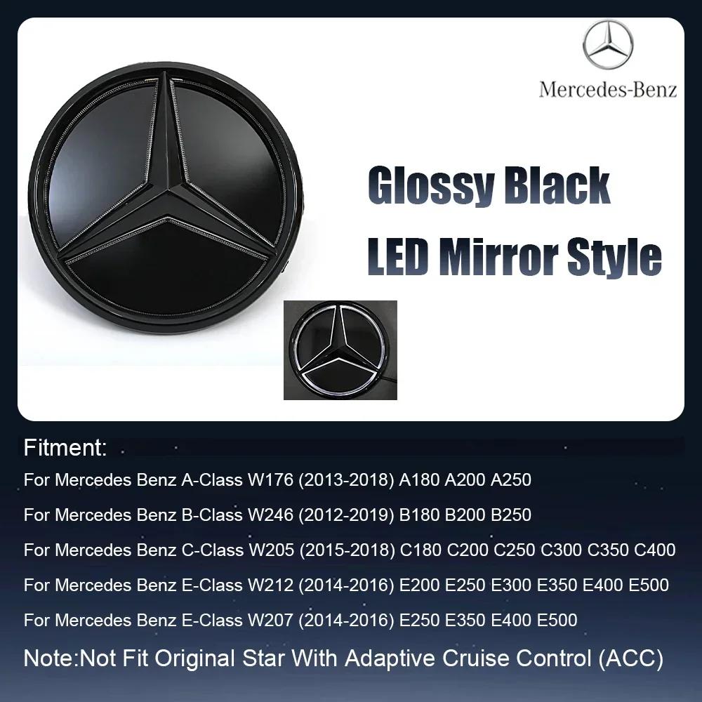 2025 Hot Car Sticker Emblem Light Car Front Grille Illuminated Logo Star Badge Fit For Mercedes Benz A B C E S R SL ML GL GLA GL