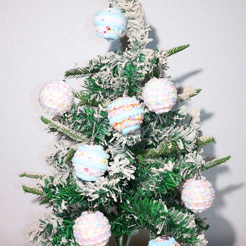 6PC/12PC Macaron Home Hanging Balls Reusable Colorful New Year Christmas Balls Pendant Christmas Tree 6cm