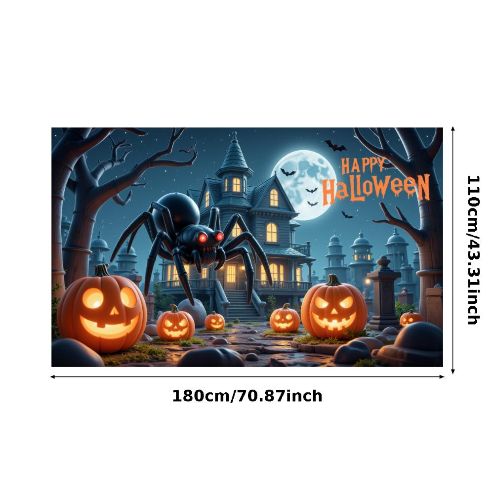 Halloween Banner Haunted Effect Halloween Party Banner Pumpkin Backdrop Pumpkin Illustration Night Theme Banner For Haunted