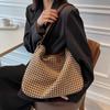 Ielgy Large Capacity Houndstooth Ladies Bucket Bag Commuter Shoulder Messenger Tote Bag