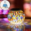 Changing Color Solar Glass Mosaic Sphere Led Garden Light Lanterns Gift Rainbow