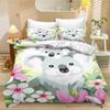 Home Koala Fun Duvet Cover Set For Kids And Boys, Single Size Soft Polycotton Printed Bedding Set With 1/2 Pillowcases 75*50Cm