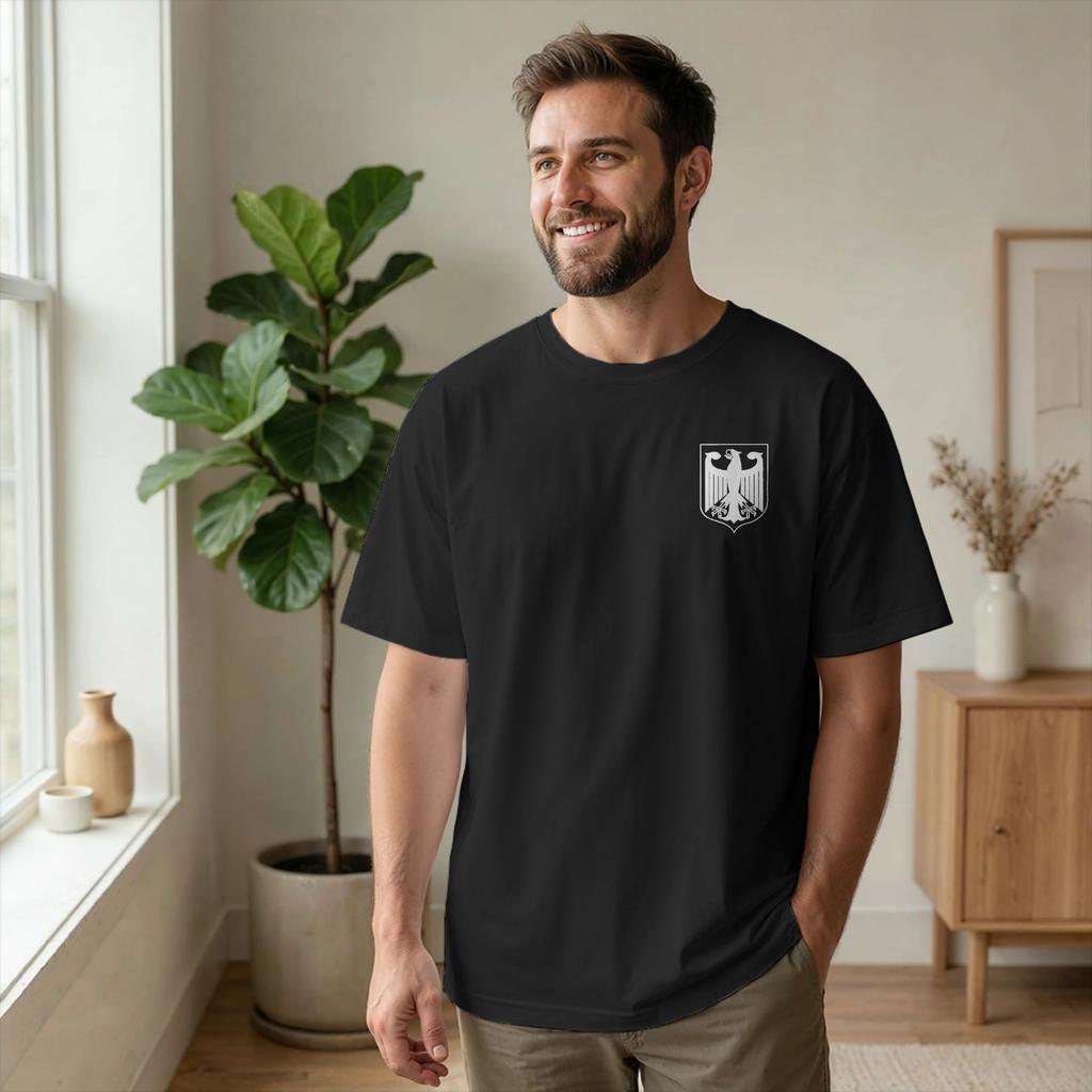 T-shirt Uomo Stemma Tedesco Aquila Tedesca Divertenti Tedesche 100% Cotone Girocollo Sho