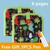 Fun Toy Education Children's Painting Book Drawing Magic Blackboard Chalk Watercolor Pen Drawing Toy Magic Coloring Book 6 Pages